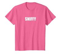 Sniffy - Tipografia Parola Divertente Maglietta, Bambini, Rosa mélange, 8 Anni