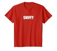 Sniffy - Tipografia Parola Divertente Maglietta, Bambini, Rosso, 2 Anni