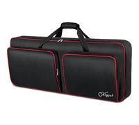 SNIGJAT Custodia morbida per tastiera a 49 tasti, borsa per pianoforte con tasche imbottite per laptop, cavi, pedali, borsa impermeabile per tastiera con manici e spallacci regolabili, dimensioni