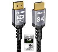 Sniokco 10K 8K 4K Cable HDMI 2.1 48Gbps 2 Metros Certificado Cable HDMI® Ultra Alta Velocidad 0.01ms 4K 240Hz 165Hz 120Hz 8K 60Hz eARC Netflix HDCP 2.3 2.2 HDR10+ TV Monitor Proyector Roku