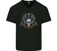 Sniper Ace One Shot Kill Para Marine Army Maglietta In Cotone A V Per Uomo