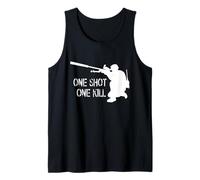 Sniper - One Shot One Kill T Shirt Bianco Canotta