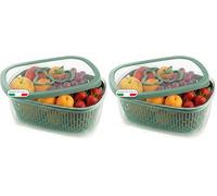 Snips Aroma Keeper Contenitore Frigo per Frutta e Verdura 4 L, Contenitore per Insalata con Griglia Interna Removibile, Salvafreschezza, Lavastoviglie, Verde, 28,5 x 20,5 x 11 cm, Made in Italy