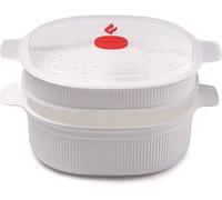 Snips Bianco Vaporiera per Microonde con 2 Vassoi | 4 LT | Colore per micronde