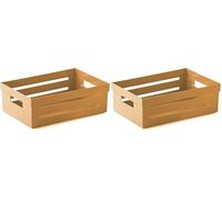 Snips Cassetta Multiuso, Organizer Multiuso, Contenitore Multiuso , 5 LT, Colore Senape, 29,5 x 19,5 x 10 cm, Made in Italy (Confezione da 2)