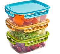Snips Lock Mixcolor - Set 3 Contenitori per Alimenti 1,8L, Coperchio Salva Freschezza con 4 Chiusure di Sicurezza, Contenitore per Cibi 22,5x17,7x13 Frigorifero, Microonde, Lavastoviglie Made in Italy