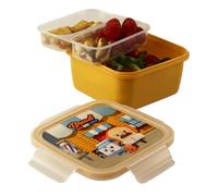 Snips Lunch Box Quadrato 0,8 L, Decoro Barbiere Pasticcere, Porta Pranzo con Coperchio, 4 Chiusure di Sicurezza, 15 x 15 x 7.5, Made in Italy