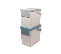 Snips - Pattumiera Differenziata, Set 2x25L Bidoni Differenziata da Interno, Esterno e Cucina Impilabili 26x36x43 - Secchio Spazzatura con Adesivi Inclusi per Materiali Raccolta, Bianco, Made in Italy