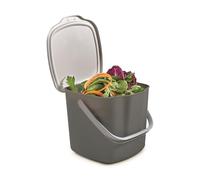 Snips Pattumiera Coperchio e Manico 3L, Bidone Umido per rifiuti Organci, Compostiera da Cucina da Appendere 20.5 x 18.5 x 16.7 Made in Italy, Bpa Free, 3 Litri, Grigio Scuro, Plastica