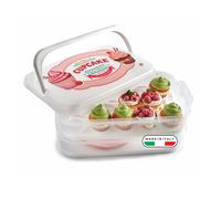 Snips - Porta Cupcake, Muffin e Porta Torta con Coperchio a 2 Contenitori Alimen