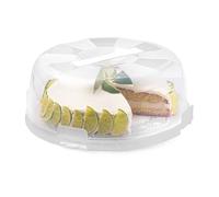 Snips - Porta Torta con Coperchio Délice, con Vassoio da Portata Integrato e 4 Chiusure, Piatto Porta Torte, Crostata, Dolci con Campana e Manico Ergonomico, Altezza 9x28 Diametro Bianco Made in Italy