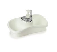 Snips Saponello - Dispenser Sapone Cucina 2in1, Set a 2 Vani Porta Spugne Lavello Cucina e Lavanderia Laterali, Porta Sapone Dosatore 200ml e Porta Anelli, Organizer Lavello 26x11,5x14,5 Made in Italy