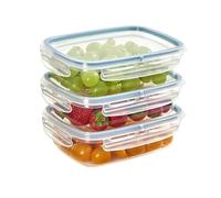 Snips - Set 3 Contenitori per Alimenti 0,6L Trasparenti, Coperchio Salva Freschezza con 4 Chiusure di Sicurezza - Contenitore per Cibi 18,4x14x8 Frigorifero, Microonde e Lavastoviglie, Made in Italy