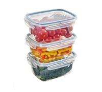 Snips - Set 3 Contenitori per Alimenti 1,2L Trasparenti, Coperchio Salva Freschezza con 4 Chiusure di Sicurezza - Contenitore per Cibi 18,4x14x12 Frigorifero, Microonde e Lavastoviglie, Made in Italy