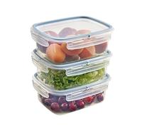 Snips - Set 3 Contenitori per Alimenti 1,8L Trasparenti, Coperchio Salva Freschezza con 4 Chiusure di Sicurezza - Contenitore per Cibi 22,5x17,7x13 Frigorifero, Microonde, Lavastoviglie Made in Italy