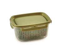Snips Veggie SnipsLock - Contenitori per Alimenti Rettangolare, Contenitore per Cibi 1,2L con Cestello Rimovibile, 4 Chiusure di Sicurezza e Guarnizione Salva Freschezza 18.4x14x9 Verde, Made in Italy