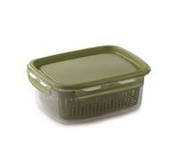 Snips Veggie SnipsLock - Contenitori per Alimenti Rettangolare, Contenitore per Cibi 1,8L, Cestello Rimovibile, 4 Chiusure di Sicurezza e Guarnizione Salva Freschezza 22.5x17.7x9, Verde, Made in Italy