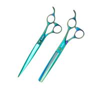 SnipStar VG10 Set di forbici professionali per animali domestici da 7,5 pollici forbici dritte e forbici più sottili da 7 pollici 56 denti per la cura del cane, tasso di diradamento 25%