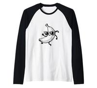 #snirt banana Joe tshirt divertente banana con occhiali da sole danze Maglia con Maniche Raglan