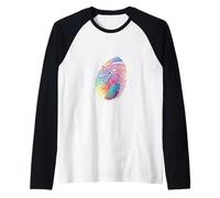#snirt - Cuscino decorativo con impronte digitali, motivo: maglietta Maglia con Maniche Raglan