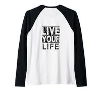 #snirt live your live your life t-shirt, stampa con cappuccio Maglia con Maniche Raglan