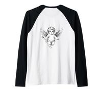#snirt piccolo angelo denso con freccia e arco Cupido Maglia con Maniche Raglan