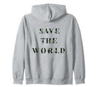 #snirt save the world - Maglietta con cappuccio e scritta "Rette die Welt" Felpa con Cappuccio