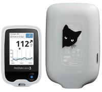 SNK Designed-BlackCat - Custodia in silicone per Freestyle Libre 3 Freestyle Libre 2, colore: Trasparente