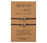 Snkm97 - Braccialetto con nodo d'amore, per donne, amici, sorelle, Natale, damigella d'onore, matrimonio, compleanno, One Size, Metallo, Nessuna pietra preziosa