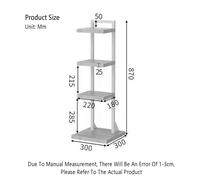 SNMIT Libreria Angolare A 4/6/8 Ripiani, Ripiano Angolare Alto, Libreria Angolare In Legno, Contenitore Ad Angolo Retto, Adatta Per Sala Studio(Black,4 tier)