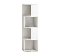 SNMIT Libreria Angolare A L, Libreria Angolare A 4 Ripiani, Scaffale Angolare Alto Con Deflettori, Contenitore Aperto In Legno For Soggiorno, Casa E Ufficio.(White,120x30x30cm)