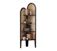 SNMIT Libreria Angolare, Espositore Portaoggetti Con Pannello Posteriore, Librerie Angolari A L, Contenitore Indipendente For Soggiorno, Cucina, Ufficio(Black)