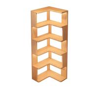 SNMIT Libreria Angolare, Libreria A 1-5 Ripiani, Libreria Triangolare, Libreria In Legno A Forma Di L Con Pannelli Laterali, For Cucina, Ufficio, Soggiorno(40x40x162cm)
