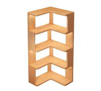 SNMIT Libreria Angolare, Libreria A 1-5 Ripiani, Libreria Triangolare, Libreria In Legno A Forma Di L Con Pannelli Laterali, For Cucina, Ufficio, Soggiorno(60x60x130cm)