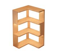 SNMIT Libreria Angolare, Libreria A 1-5 Ripiani, Libreria Triangolare, Libreria In Legno A Forma Di L Con Pannelli Laterali, For Cucina, Ufficio, Soggiorno(60x60x98cm)