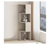 SNMIT Libreria Angolare,libreria Angolare A 4 Ripiani,scaffale Angolare Alto A Forma Di L Con Deflettori,spazio Archiviazione Aperto In Legno Massello For Soggiorno(Beige,120x30x30cm)