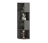 SNMIT Libreria Angolare,libreria Angolare A 4 Ripiani,scaffale Angolare Alto A Forma Di L Con Deflettori,spazio Archiviazione Aperto In Legno Massello For Soggiorno(Black,120x40x40cm)