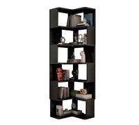 SNMIT Librerie Angolari Da 2 A 7 Ripiani,libreria Angolare,scaffale Angolare Alto A Forma Di L Con Deflettori,spazio Di Archiviazione Aperto For Soggiorno,cucina(Black,6 tiers)