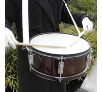 Snnozy Tamburo per rullante da 35,6 cm con tracolla per bacchette, strumento a percussione per studenti e principianti, cassa in acciaio inox, materiale rivestito in pelle (vinaccia)