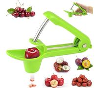 Snocciolatore Ciliegie e Olive in Acciaio Inox, Denocciolatore per Ciliegie, Olive e Datteri Rossi(Verde)