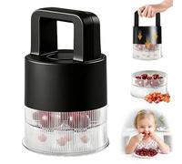 Snocciolatore per ciliegie, strumento multiplo 7 in 1 per rimuovere le fosse, 3,8 cm, extra large per ciliegie, tazza trasparente, lavabile in lavastoviglie, anti-schegge, strumento per marmellata di