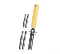 Snocciolatore per frutta in acciaio inox con profondità del nucleo regolabile e presa sicura per rimuovere le carote da mele, pere, ciliegie e altro (regolabile (giallo))