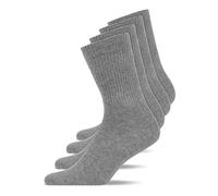 Snocks 4 Paia di Calze Spugna Uomo Calzini Spugna Donna - Calze Sportive Uomo e Donna Taglie 39-42 - Colore Melange Grigio Chiaro - Calzini Uomo Cotone Calzini Sportivi Donna