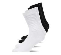 Snocks 4 Paia di Calze Spugna Uomo Calzini Spugna Donna - Calze Sportive Uomo e Donna Taglie 47-50 - Colore Mix (Nero/Bianco) - Calzini Uomo Cotone Calzini Sportivi Donna