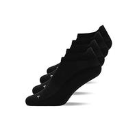 Snocks 4 Paia di Calzini Running per Uomo e Donna in Cotone Organico - Calze Sportive Unisex - Calzini Palestra Donna Uomo Antivesciche e Antiscivolo per Padel, Crossfit, Basket - Nero - 39-42