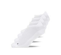 Snocks 4 Paia di Calzini Running per Uomo e Donna in Cotone Organico - Calze Sportive Unisex - Calzini Palestra Donna Uomo Antivesciche e Antiscivolo per Padel, Crossfit, Basket - Bianco - 47-50