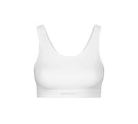 Snocks Bustino da Donna in Morbido Cotone Biologico con Reggiseno Sportivo Senza Ferretto (XL, Bianco)