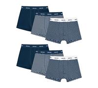 Snocks Pacco 6 Boxer Uomo Cotone Bio Elasticizzato - Mutande Uomo Senza Etichette Irritanti - Boxer Pack - Strisce Blu Marino - XL
