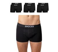 Snocks Pacco 6 Boxer Uomo Cotone Bio Elasticizzato - Mutande Uomo Senza Etichette Irritanti - Boxer Pack - Nero - M