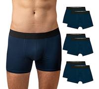 Snocks Pacco 6 Boxer Uomo Cotone Bio Elasticizzato - Mutande Uomo Senza Etichette Irritanti - Boxer Pack - Blu Marino - M